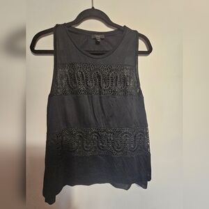 J. Crew Black Lace Detail Top